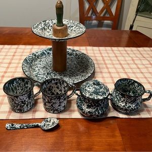 Handmade, Unique, Two Tear Tea Tray Set